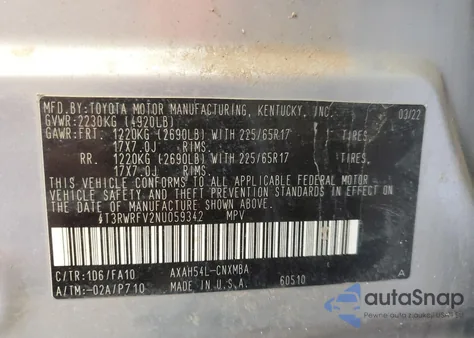 2022 Toyota Rav4 Xle from USA, damaged, VIN 4T3RWRFV2NU059342